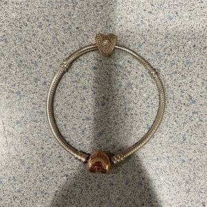 Rose Gold Pandora Bracelet with Charm